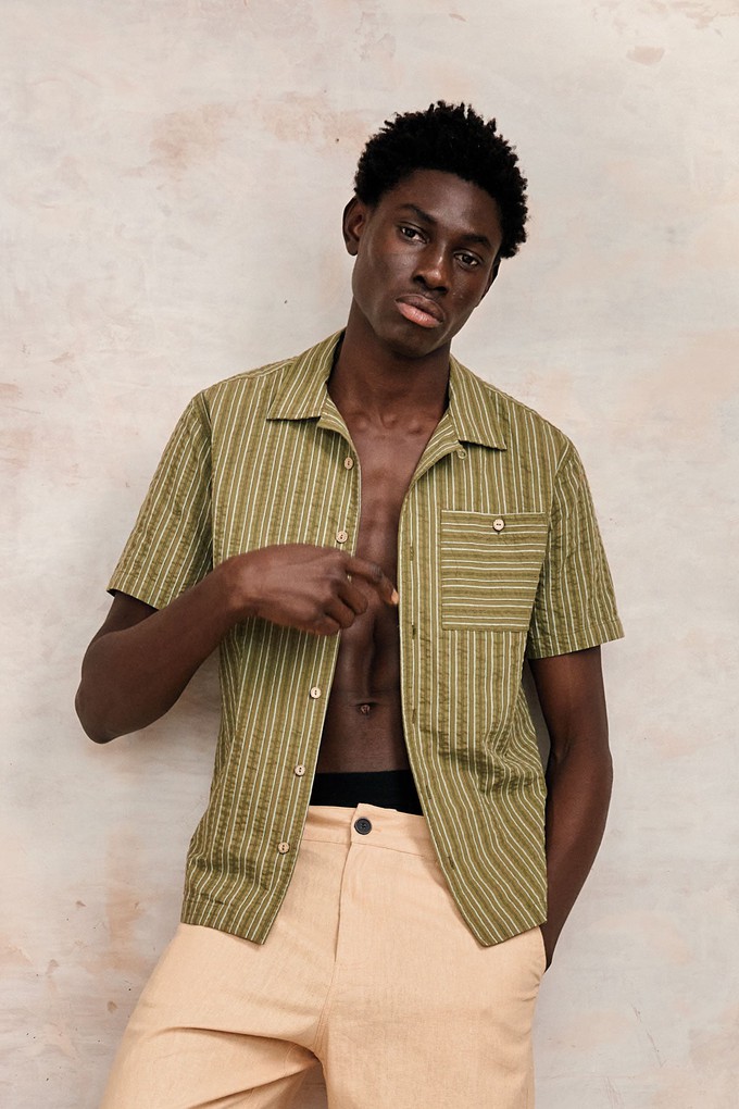 SPINDRIFT - Organic Cotton Shirt - Green Stripe from KOMODO