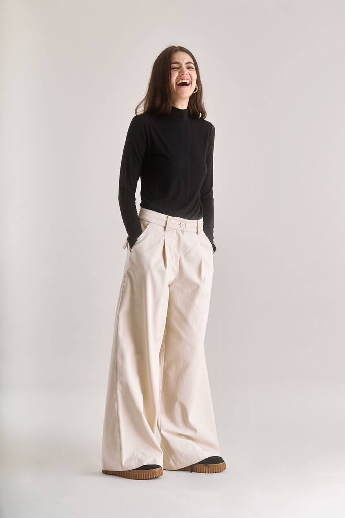 SOFIA Cotton Tencel Trouser - Cream from KOMODO