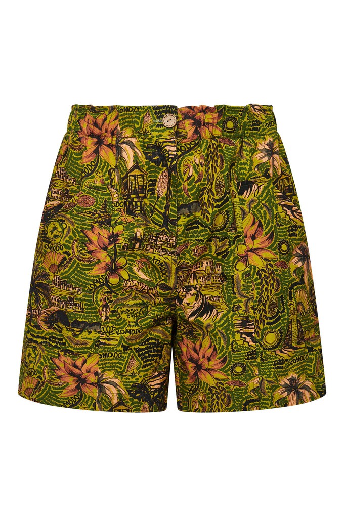 DUNE - Organic Cotton Tropical Print Green Shorts from KOMODO