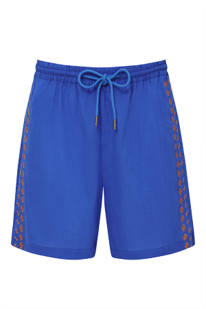 LEAH - Organic Cotton Embroidery Shorts Sapphire Blue from KOMODO