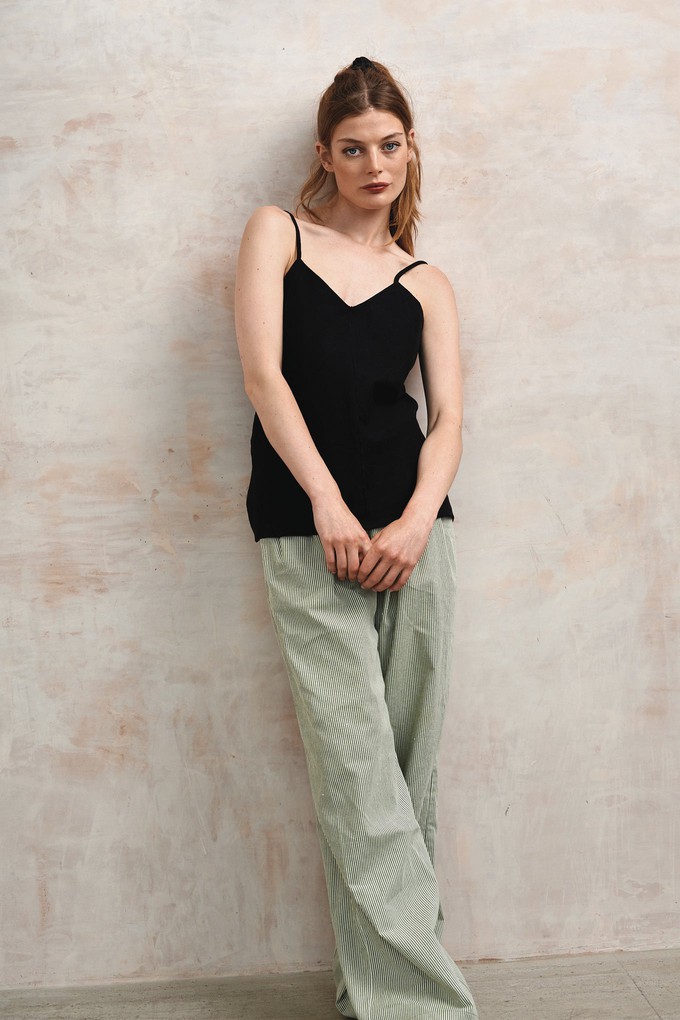FLEUR - Organic Linen Cotton Camisole - Black from KOMODO