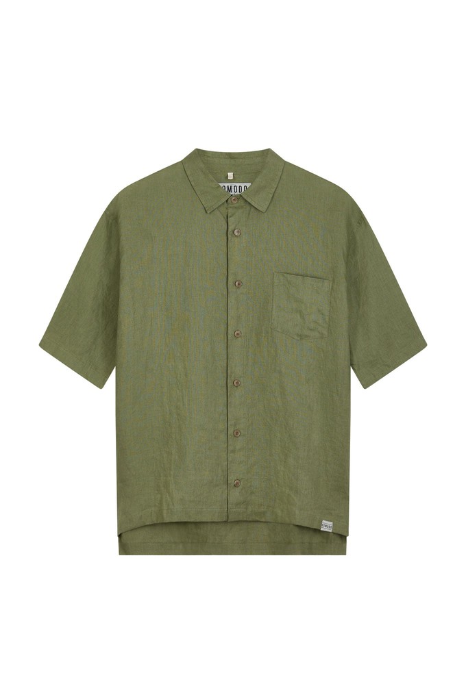 DINGWALLS Organic Linen Shirt Sage Khaki from KOMODO