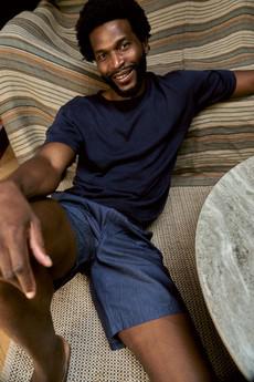 WALT Organic Ramie Cotton Tee - Navy via KOMODO
