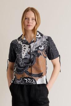 ZORI - Organic Cotton Blouse Batik Print Black via KOMODO