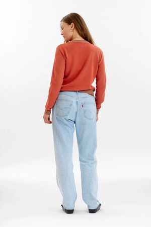 HANA Organic Cotton Jumper - Coffee & Red from KOMODO