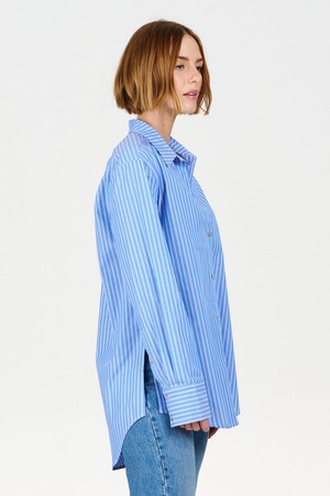 BUSBY Organic Cotton Shirt - Blue Stripe from KOMODO