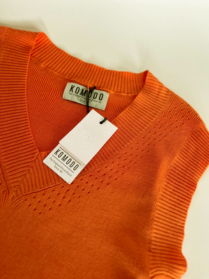 SANDER - Cotton Tencel Vest - Orange from KOMODO