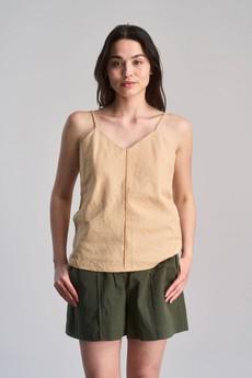 FLEUR - Organic Linen Cotton Camisole - Sand via KOMODO