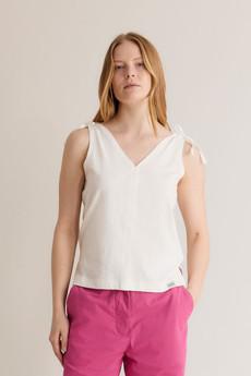CELIA - GOTS Organic Cotton Vest Off White via KOMODO