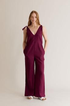 FLOSS - Linen Jumpsuit Berry via KOMODO