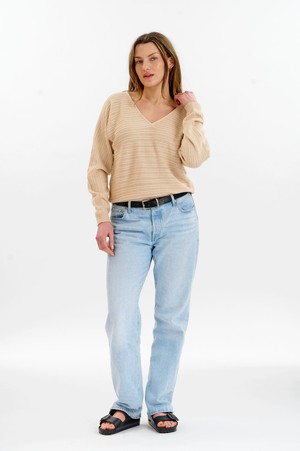 PIA Organic Cotton Pointelle Jumper - Cream from KOMODO