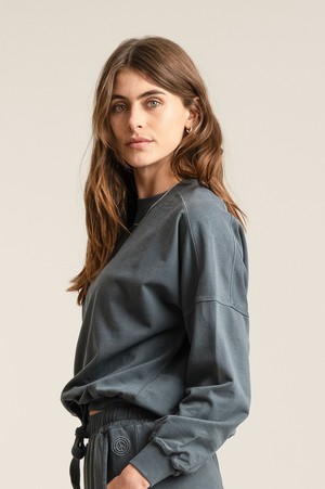 DAWN GOTS Organic Cotton Sweat - Washed Black from KOMODO