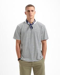 Liam Striped Cotton Hemp T-shirt via Kuyichi