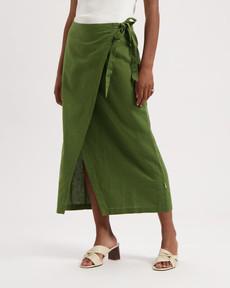 Hanna Linen Wrap Skirt via Kuyichi