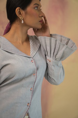 Phosphene Pintuck Blouse from Lafaani