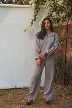 Sonder Pleated Sleeve Blouse & Patch Pocket Pants via Lafaani
