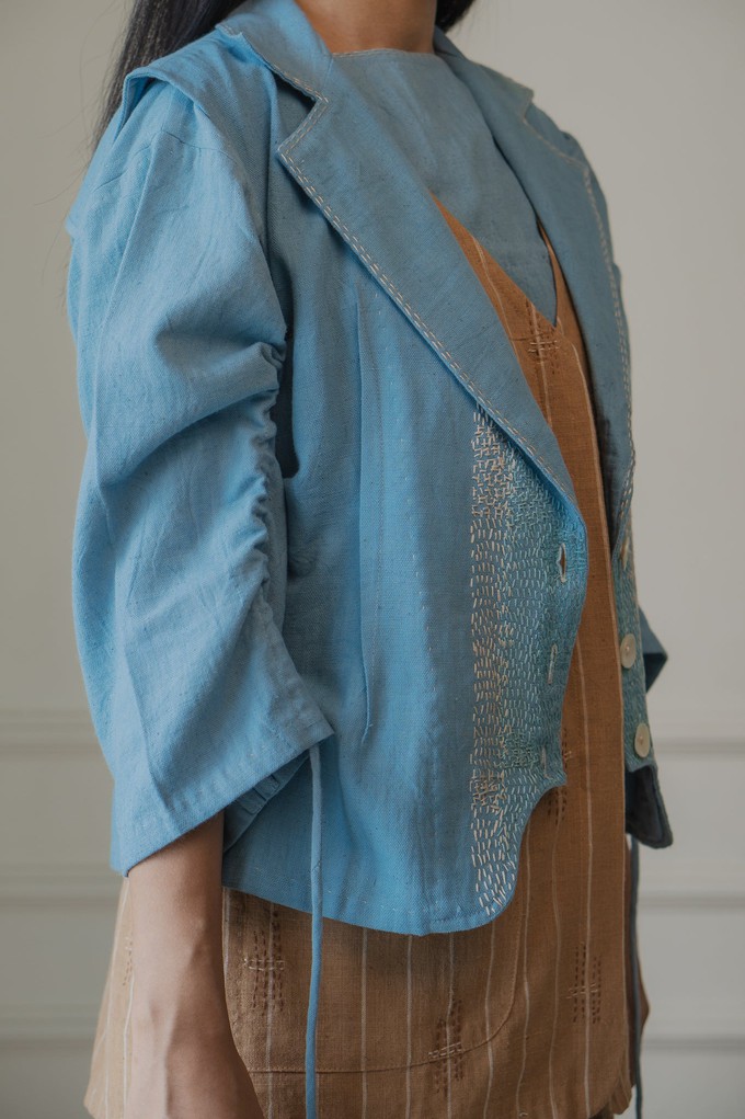 Materiality Sleeveless Cropped Jacket from Lafaani