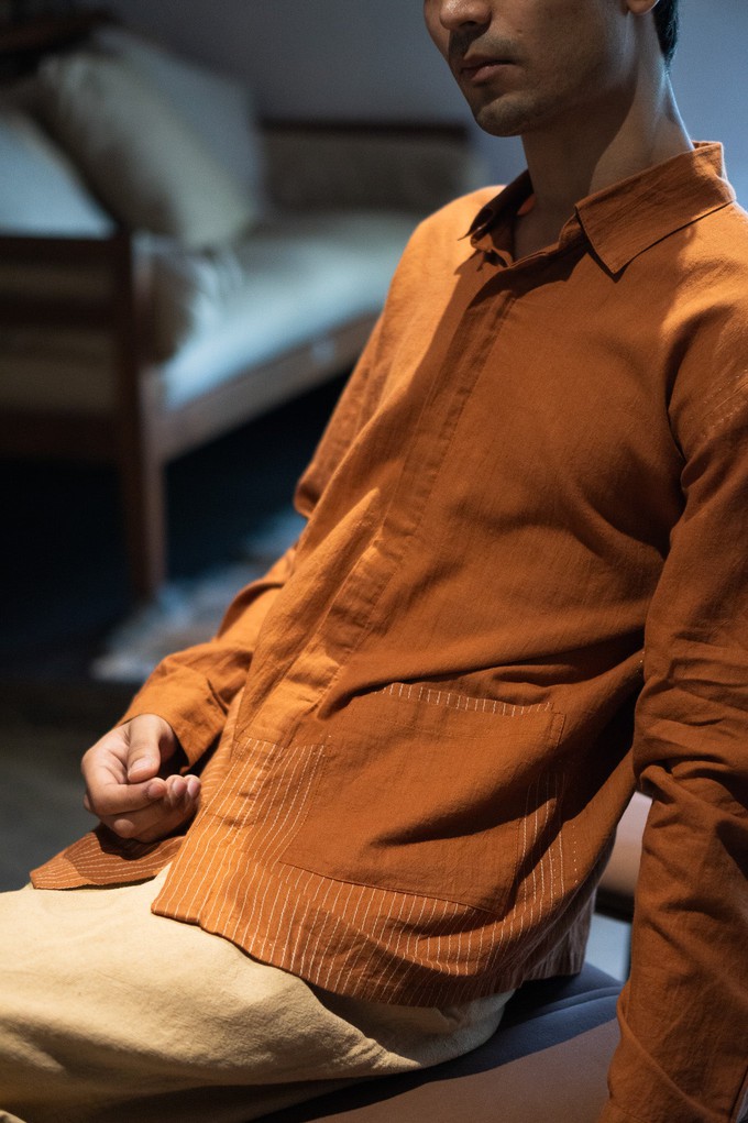 Effortless Edit Double Pocket Shirt - Rust from Lafaani