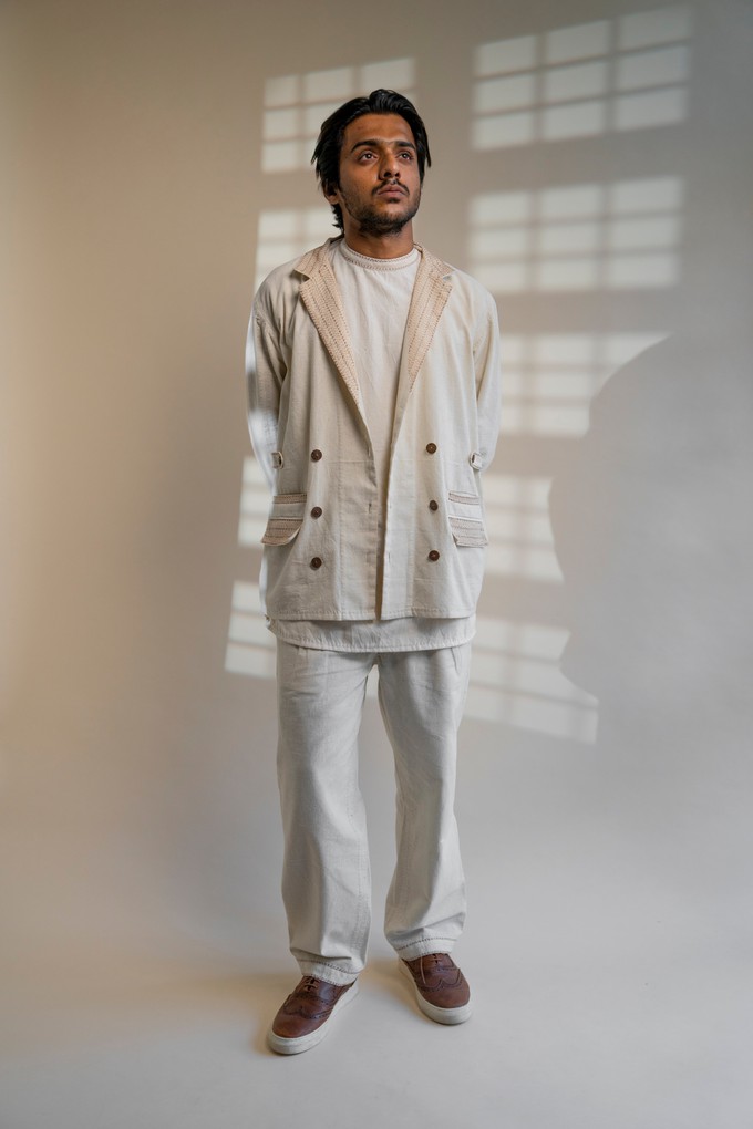 Dawning Unisex Double Breasted Jacket & Pleated Pants Set from Lafaani