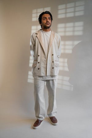 Dawning Unisex Double Breasted Jacket & Pleated Pants Set from Lafaani