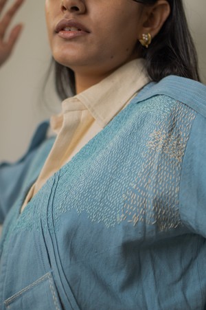 Materiality Unisex Cropped Half Sleeve Jacket from Lafaani