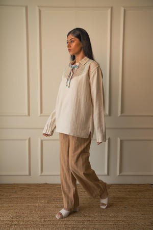Materiality Yoke Detail Shirt from Lafaani