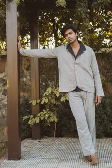 Sonder Unisex Rounded Hem Jacket & Deep Pleated Pants via Lafaani