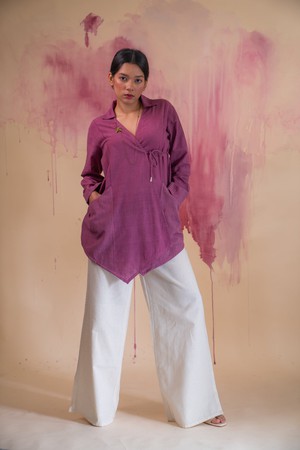 Phosphene Tie-Up Overlay & Kora Side Slit Pants Set from Lafaani