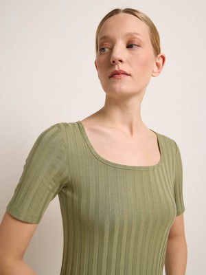 Half-sleeve shirt in ribbed look from LANIUS