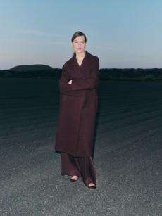 boiled wool coat with lapels (GOTS) via LANIUS