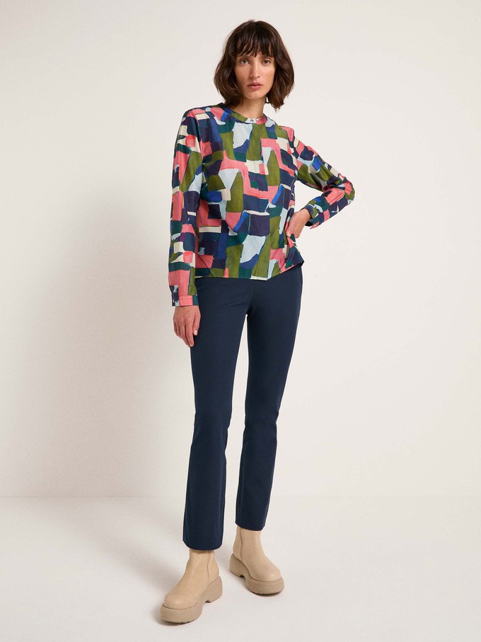 Stand-up collar blouse print art from LANIUS