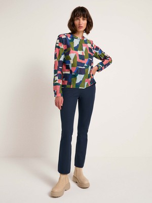 Stand-up collar blouse print art from LANIUS
