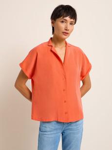 Blouse with lapel collar via LANIUS