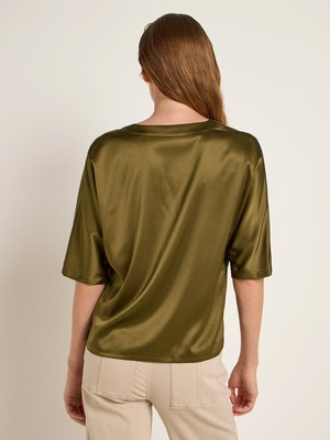 Silk blouse with V-neck from LANIUS