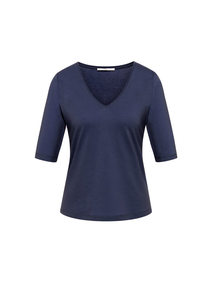Half-sleeve shirt with V-neck (GOTS) from LANIUS