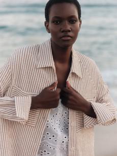 striped blouse jacket (OCS) via LANIUS
