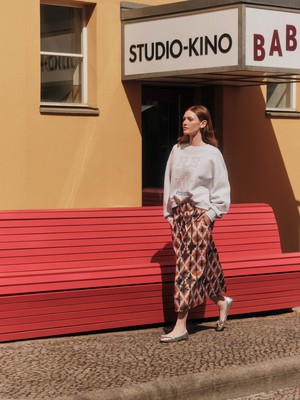 midi skirt with elastic waistband (GOTS) from LANIUS