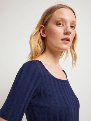 Half-sleeved shirt in ribbed look from LANIUS