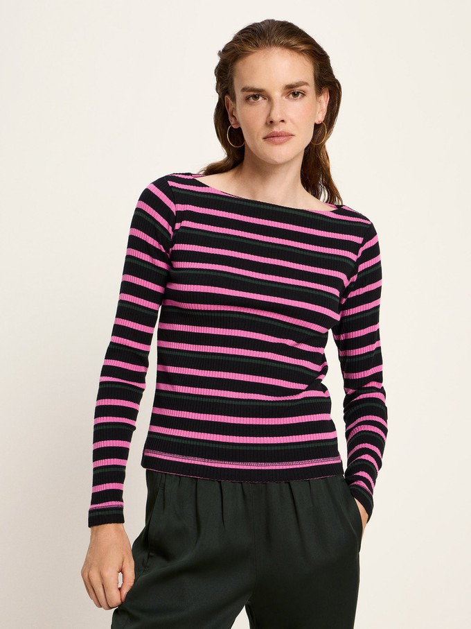Boat neck shirt with stripes (GOTS) from LANIUS