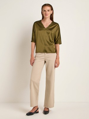 Silk blouse with V-neck from LANIUS
