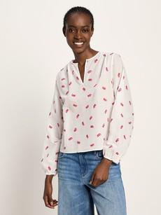 Long-sleeved blouse with ruffles via LANIUS