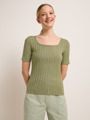 Half-sleeve shirt in ribbed look from LANIUS