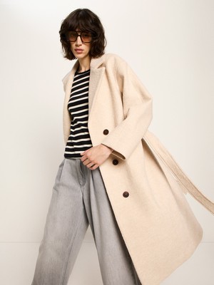 boiled wool coat with lapels (GOTS) from LANIUS
