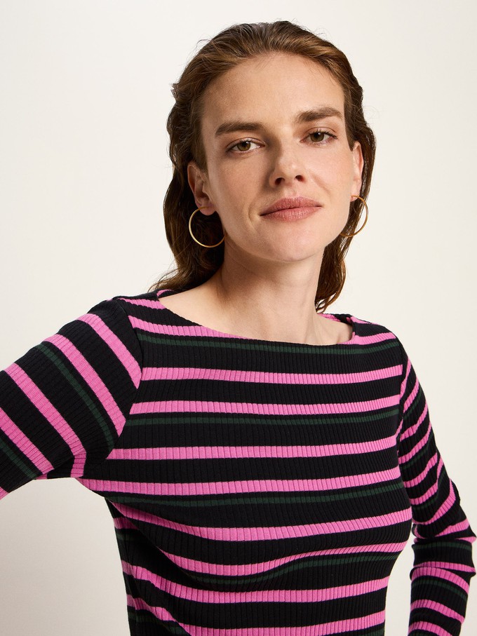 Boat neck shirt with stripes (GOTS) from LANIUS