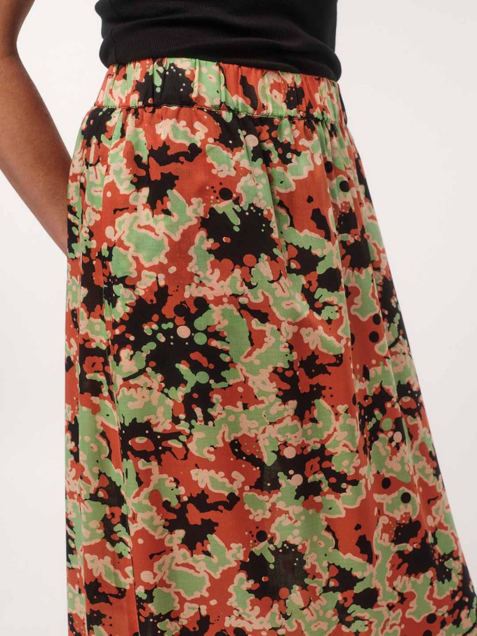 Maxi skirt with slit print Powerful Bloom from LANIUS