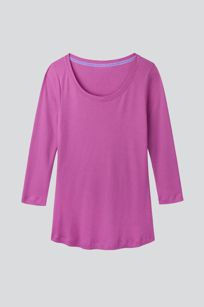 3/4 Sleeve Scoop Neck Cotton Modal Blend T-Shirt from Lavender Hill Clothing 3/4 Sleeve Scoop Neck Cotton Modal Blend T-Shirt from Lavender Hill Clothing