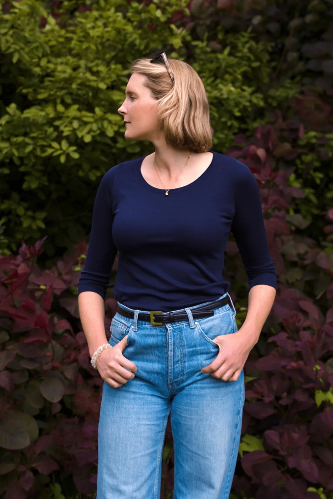 3/4 Sleeve Scoop Neck Cotton Modal Blend T-Shirt from Lavender Hill Clothing 3/4 Sleeve Scoop Neck Cotton Modal Blend T-Shirt from Lavender Hill Clothing