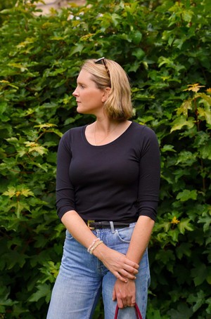 3/4 Sleeve Scoop Neck Cotton Modal Blend T-Shirt from Lavender Hill Clothing 3/4 Sleeve Scoop Neck Cotton Modal Blend T-Shirt from Lavender Hill Clothing