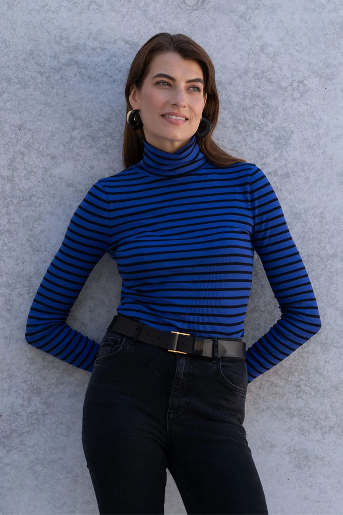 Striped Cotton Roll Neck from Lavender Hill Clothing Striped Cotton Roll Neck from Lavender Hill Clothing