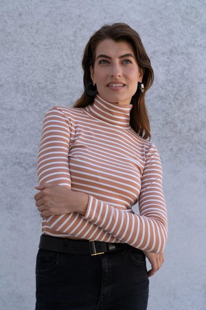Striped Cotton Roll Neck from Lavender Hill Clothing Striped Cotton Roll Neck from Lavender Hill Clothing